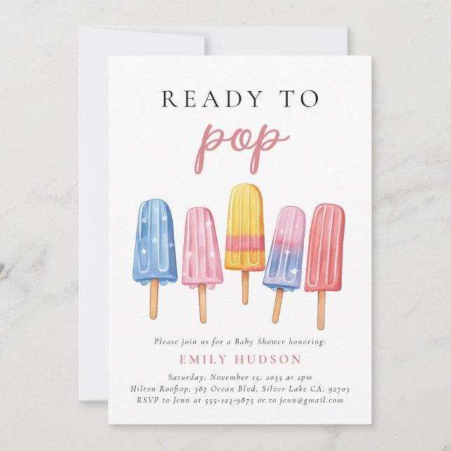 Convite para apresentação de Chá de fraldas no pic (Frente)