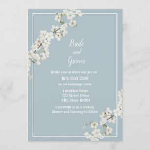 Convite para apresentação de flores a azul e a bra