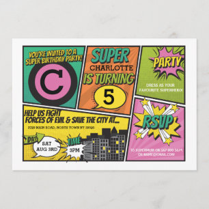 Convite para apresentação de super-heróis
