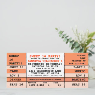 Convite para apresentação de tíquetes de concerto 