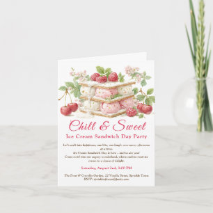 Convite para Aquarela de Dia Sanduíche do sorvete