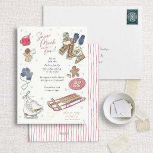 Convite para aquarela de festas de inverno muito d