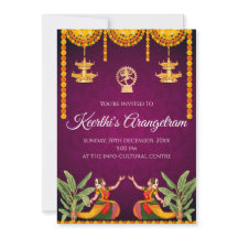Convite para Arangetram e apresentação de Bharatna