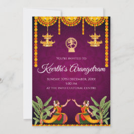 Convite para Arangetram e apresentação de Bharatna