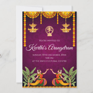 Convite para Arangetram e apresentação de Bharatna