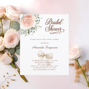 Convite para arco de rosa floral chá de panela