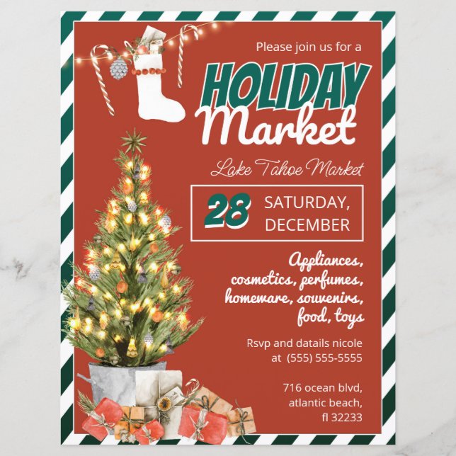 Convite para Árvore de Natal do Mercado de Férias (Frente)