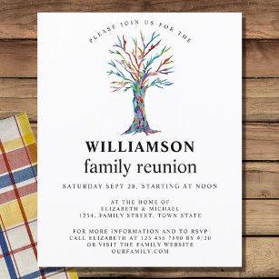 Convite para Árvore Familiar de Reunião de Família