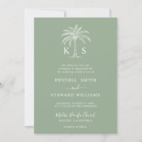 Convite para Árvore Palm do Logotipo de Casamento 