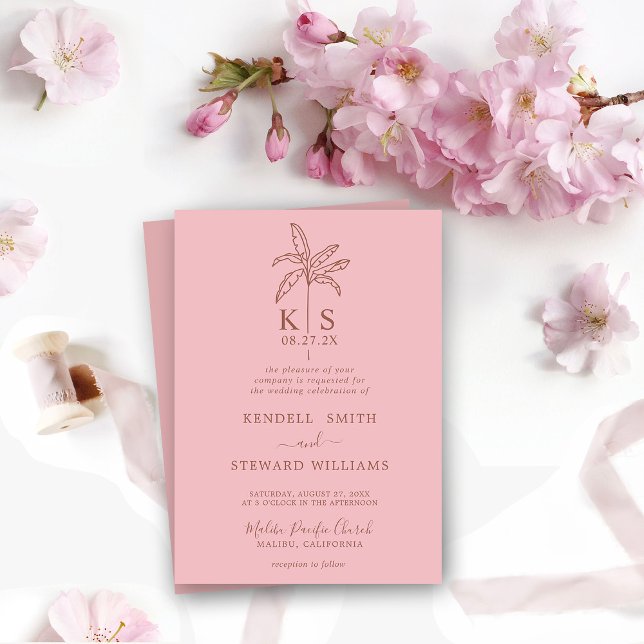 Convite para Árvore Palm do Logotipo de Casamento  (Criador carregado)