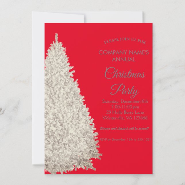 Convite para árvores festivas de Natal Elegante (Frente)