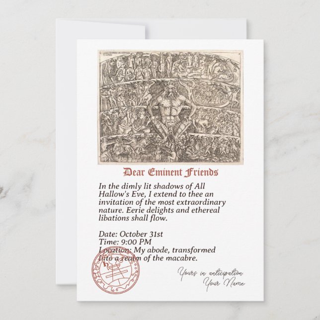 Convite para as libações etéreas do Halloween (Frente)