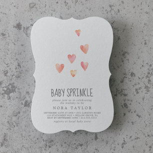 Convite para aspersão de bebê de coração d'ág