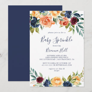 Convite para aspersão de bebê oral multicolorido