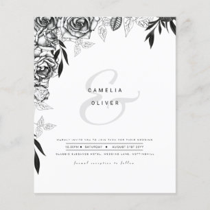 Convite para aviadores de casamento Black Rosa Amp