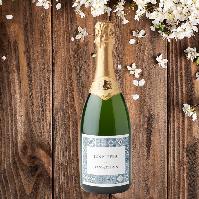 Convite para azulejos espanhóis azuis e cinzas (Criador carregado)