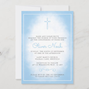 Convite para Baby Boy Christening/Baptism