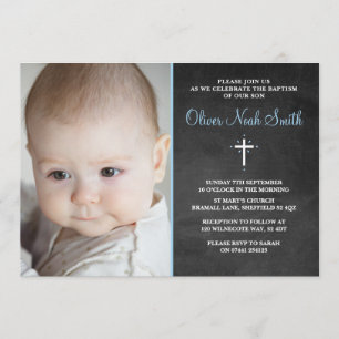 Convite para Baby Boy Christening/Baptism