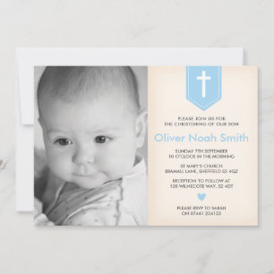 Convite para Baby Boy Christening/Baptism