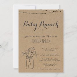 Convite para Baby Brunch em Segundo Plano Kraft