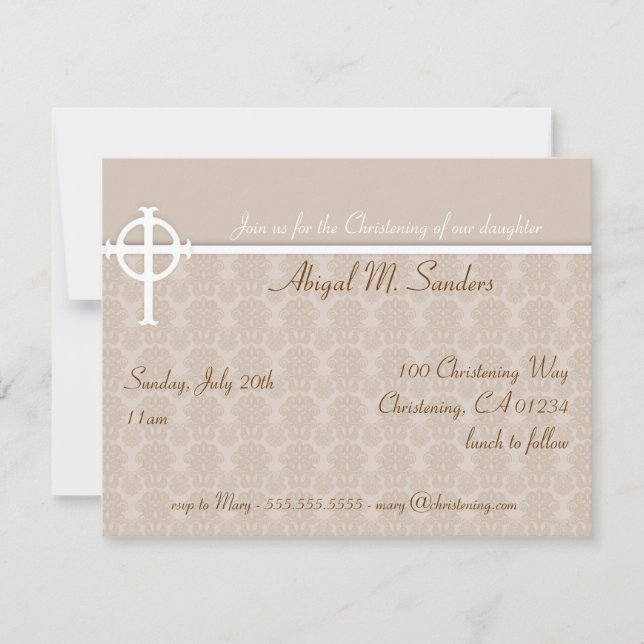 Convite para Baby Christening (Frente)