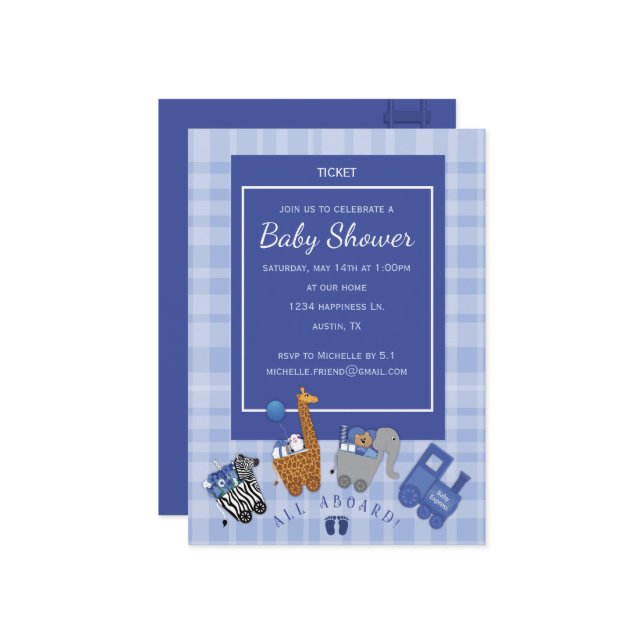 Convite para Baby Express (Frente/Verso In Situ)