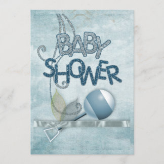 Convite para Babyshower Azul
