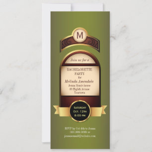 Convite para Bachelorette de Etiqueta do Ouro