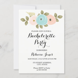 Convite para Bachelorette Floral Elegante