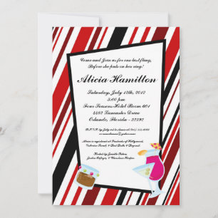 Convite para Bachelorette Red Cocktails 5x7