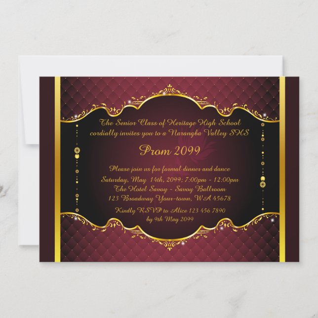 convite para Baile de formatura,Baile de formatura (Frente)