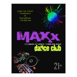 Convite para Baile DJ Disco Ball Flyer