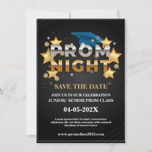 Convite para Bailes de formatura Pretos e Dourados
