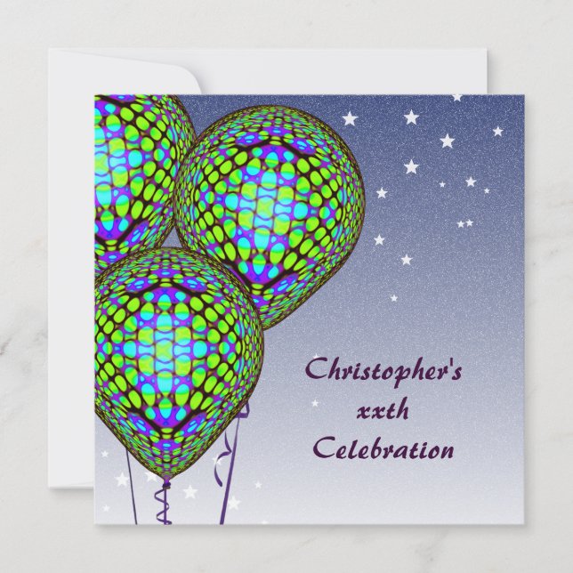 Convite para Balão Azul (Frente)