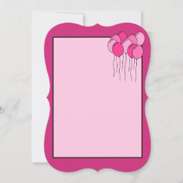 Convite para balão rosa