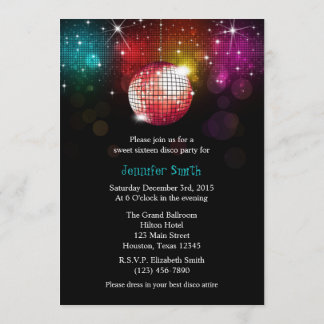 Convite para Ball 16 do Disco Party Sweet