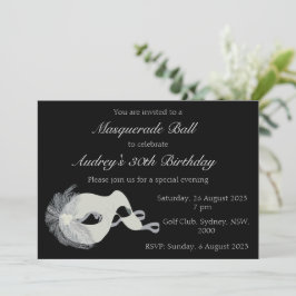Convite para Ball de mascarada