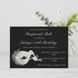 Convite para Ball de mascarada
