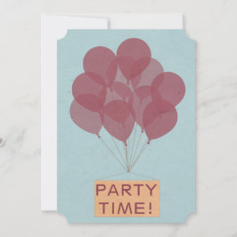 Convite para balões de aniversário felizes