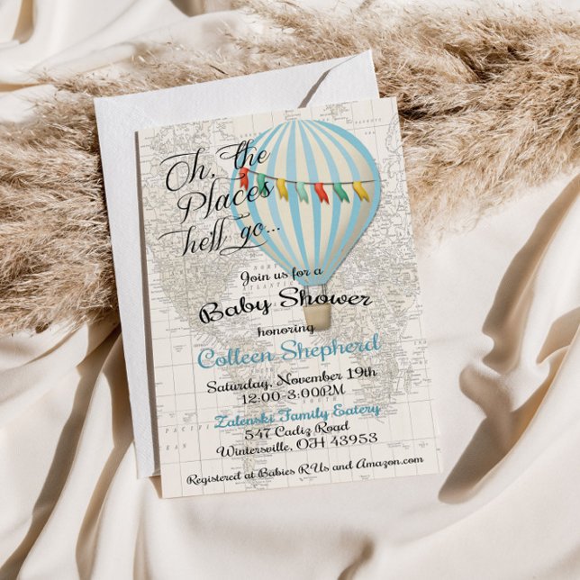 Convite para Balões de Ar Quente do Chá Baby Boy (Criador carregado)