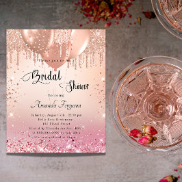 Convite para balões de rosa-chá de panela rosa-ros