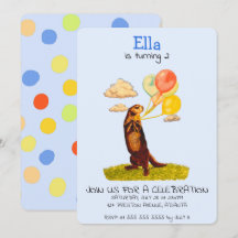 Convite para Balões do bonito Otter Holding Party