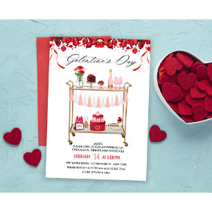 Convite para Bar Cart do Dia de Galentine