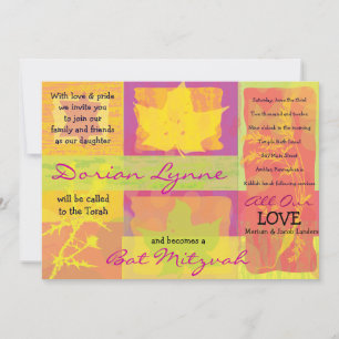 Convite para Bar de Cores de Outono Bat Mitzvah