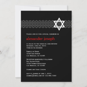 Convite para Bar de estrelas brilhante Mitzvah