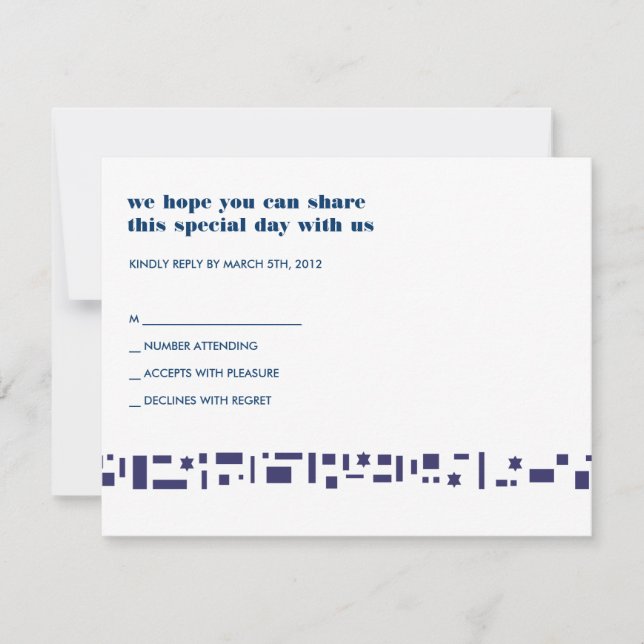 Convite para Bar de estrelas e quadrados Bat Mitzv (Frente)