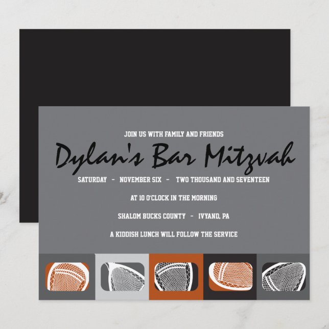 Convite para Bar LACROSSE Mitzvah (Frente/Verso)