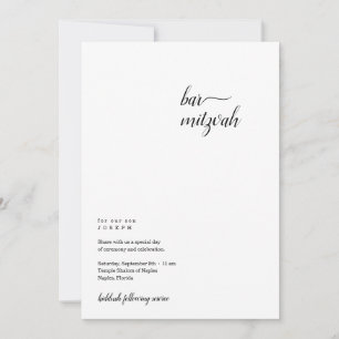 Convite para Bar Mínimo Personalizado Mitzvah
