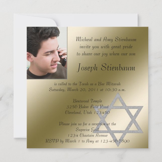 Convite para Bar Mitzvah (Frente)