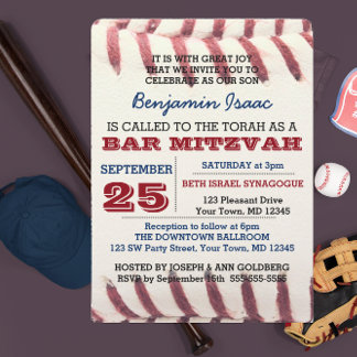 Convite para Bar Mitzvah de Baseball